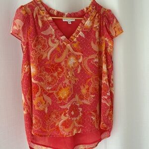 Maison d’ Amelie top; shimmery thread detail and cute ruffles line the neckline